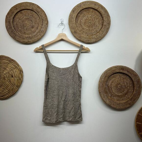 Vintage Y2K 2000s Alfani Gray Minimalist Lightweight Knit Tank Top Small - Picture 2 of 7